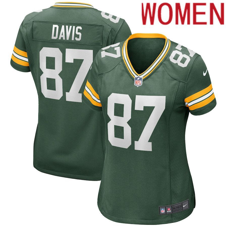 Women Green Bay Packers #87 Willie Davis Nike Green Game Retired Player NFL Jersey->women nfl jersey->Women Jersey